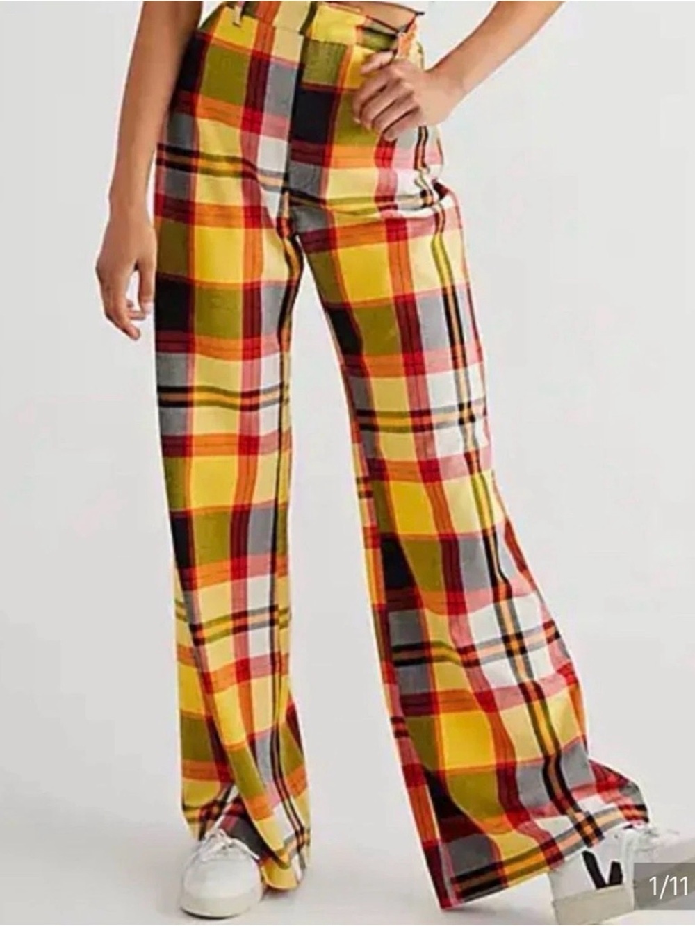 Free People Jules Plaid Pants
